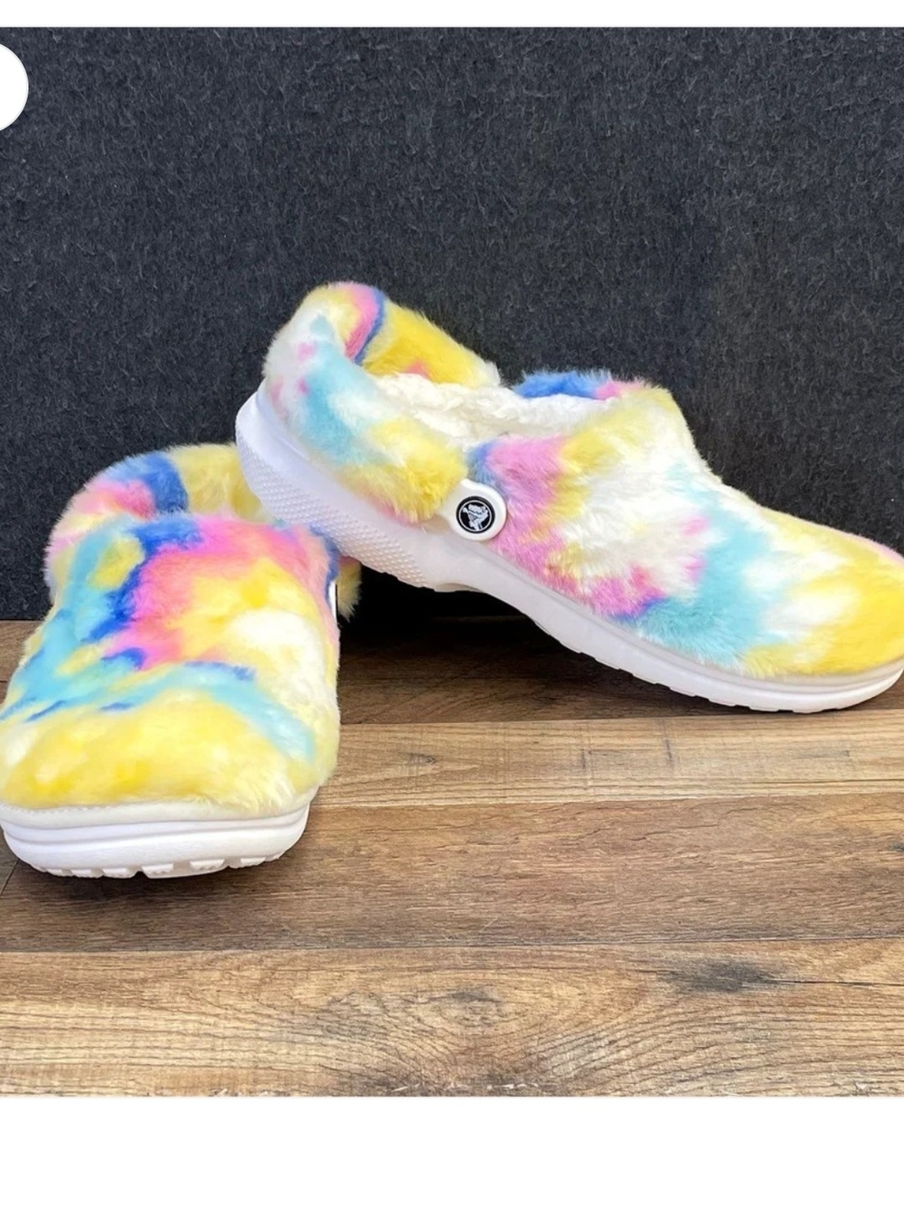 Crocs Classic Fur Sure Clogs Multi-Color Tie Dye Size Women's 4